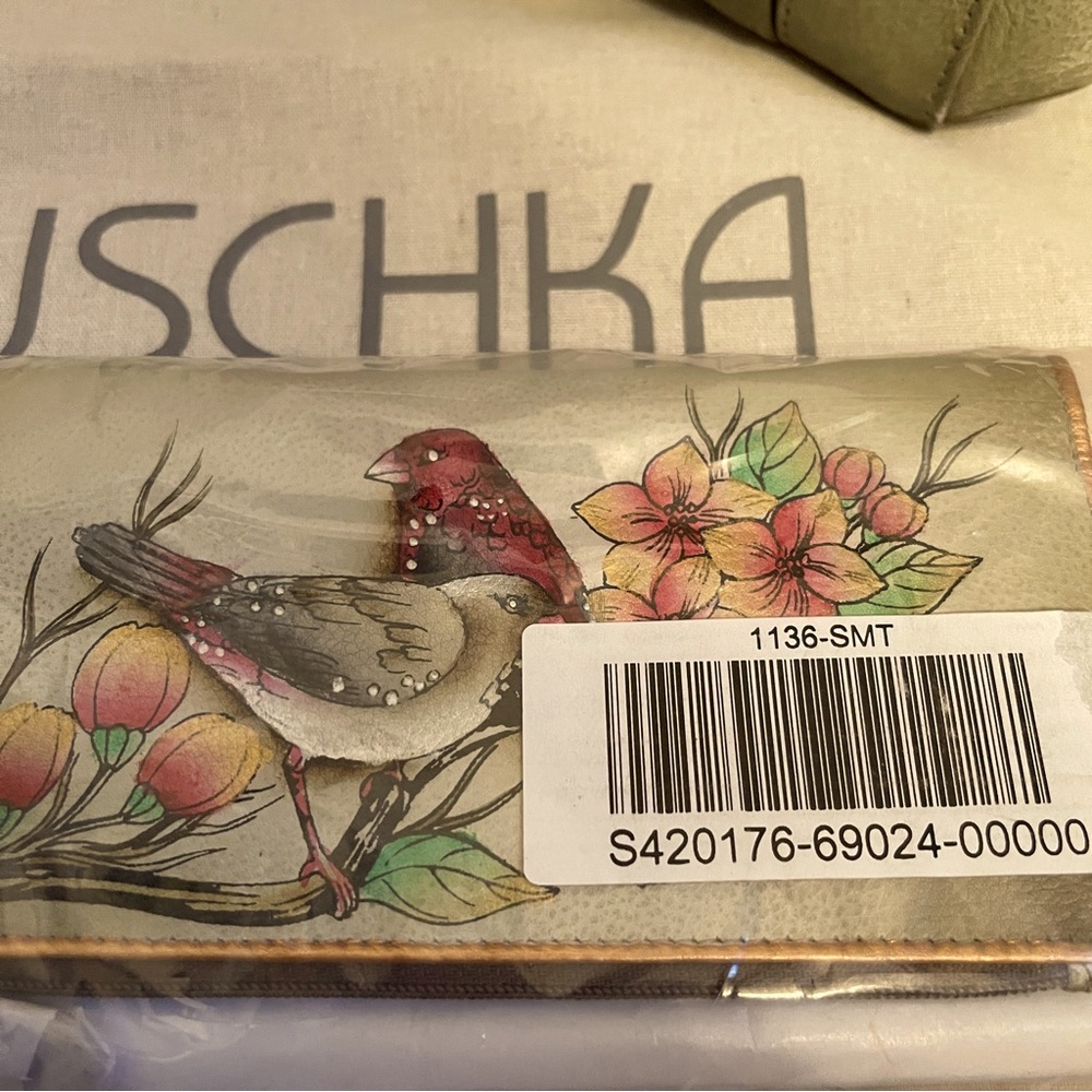 NWT! Summer Tryst Anna by Anuschka, Retired! Birds&Flowers, Hand Painted!